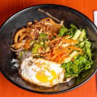 Jicama & Bean Sprout With Peanut Bowl · Lettuce, cucumber, mint, pickled carrot, cilantro, onion, green onion oil & fried shallot.
