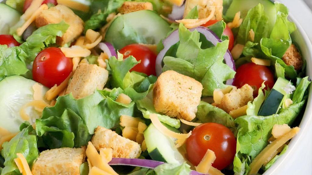 House Salad · Mixed Greens, Romaine, Feta Cheese, Cherry Tomato, Cucumber, Red Onion (Choice of Dressing). Add chicken breast for an additional charge.
