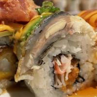 Y2K Roll · Deep fried shrimp & snowcrab topped with unagi, hamachi, avocado, spicy tuna, kani, masago, ...