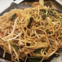 Yakisoba · Pan fried noodles with chicken, beef or vegetables. Does not come with rice.