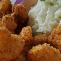 Popcorn Shrimp · Pop Fried Shrimp with Sweet Chili and Spicy Mayo Cocktail Sauce