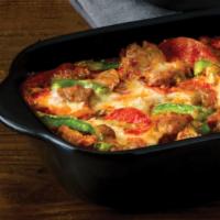 Build Your Own · 220 cal. per serving. Crustless pizza baked in a bowl with our original sauce, three fresh s...