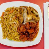 Two-Item Plate · Any Entreè
Plus Fried Rice, Lo-Mein or Mixed Vegetables
