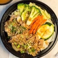 Sukiyaki Angus Beef Belly - Bowl · Veggie stir-fry.