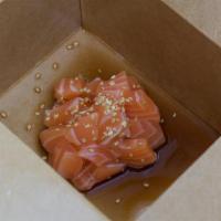 Salmon Tartare · Truffle yuzu ponzu sauce, and black sesame.