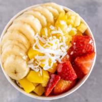 The Cali · Blend: acai, mango, strawberry, peach, passion fruit, , pineapple, guarana. Topping: granola...