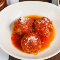 Meatball · Homemade meatballs, ragu, mozzarella.