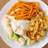 Combo A · Chow mein and fried rice plus 1 item.