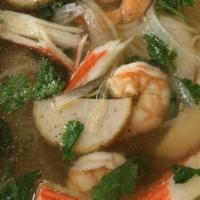 Rice Noodle With Shrimps Or Seafoods · 