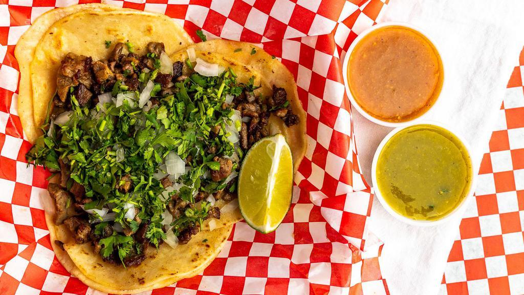 Tres Street Tacos (3 Count) · Choice of meat, onions, cilantro, salsa.