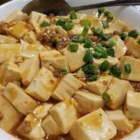 Ma Po Tofu (Bean Cake With Shredded Pork) · Hot and spicy.