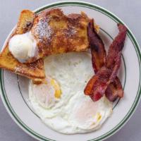 Oscar'S Choice · Two buttermilk or multigrain pancakes, two eggs any style, and choice of bacon, ham or sausa...