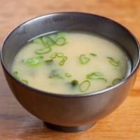 Miso Soup · Tofu, wakame, and scallions.