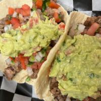 Hand Made Tortilla Tacos (2 Tacos) · (order of 2) Large Hand Made Tortillas, topped with the Meat of your choice , Pico de Gallo,...