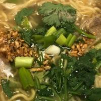 Yakisoba Noodle Soup · Yakisoba noodles (egg noodles) served in soup with choice of sliced meat, bean sprouts, and ...