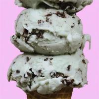 Mint Chip (Pint) · Contains Coconut, Soy. Mint vegan ice cream made with a coconut milk base loaded with shredd...