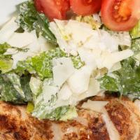Caesar Salad · Romaine lettuce, croutons, tomatoes, parmesan cheese & homemade Caesar dressing.
