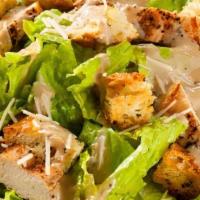 Chicken Caesar Salad · Oven-roasted chicken over romaine lettuce with croutons, parmesan cheese, and caesar dressing.