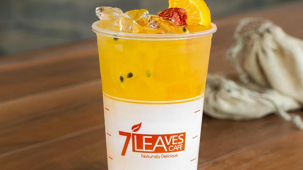 Sunset Passion (Juice) · Hand Squeezed Passion Fruit

Passion Fruit is not only delicious, but also naturally high in beta carotene, potassium, Vitamin C, Lycopene, and antioxidants. That is why our Sunset Passion is made from real passion fruit to preserve its natural essence. 

Calories: 170-200