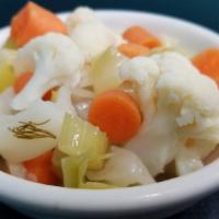Torshi (Pickled Vegetables) · Cauliflower,Cabbage,Carrot,Garlic,
Celery and white vinegar