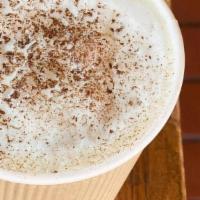 Hot Chai Tea Latte · Homemade chai (with real tea and spices) topped with steamed whole milk and foam