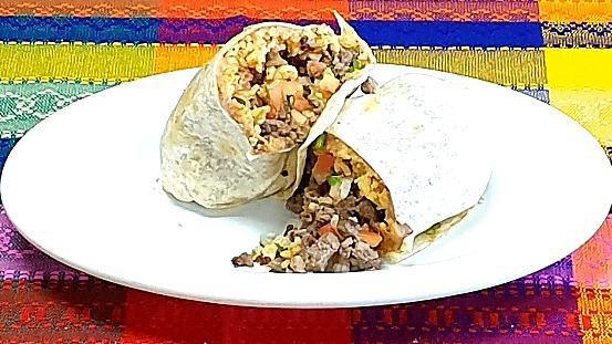 Regular Burrito · 10'' flour tortilla. Your choice of meat, beans, & rice.