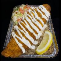 Fish Platter · Fresh fried Swai fish with a slice of lemon served over our signature basmati rice & house s...