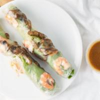 Spring Roll Shrimp (Gỏi Cuốn Tôm) (2 Pieces) · Prawns, vegetables, rice vermicelli, and rice paper.