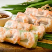 Spring Rolls (2 )/Gỏi Cuốn (2) · Shrimp, lettuce, bean sprouts, vermicelli, carrot served with peanut sauce.
