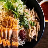 Roasted Pork Belly Vermicelli With Fermented Fish Sauce · Bún mắm thịt heo quay