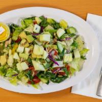 All Green Salad (Vegan) · Romaine lettuce, cherry tomato, baby spinach, sprouts alfalfa, gree apple, bell peppers, avo...