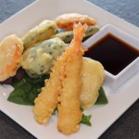 Shrimp & Veg Tempura · Shrimp and mixed vegetable tempura served with tempura sauce.