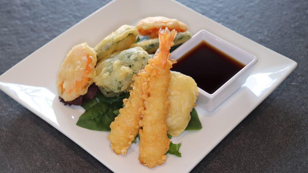 Shrimp & Veg Tempura · Shrimp and mixed vegetable tempura served with tempura sauce.
