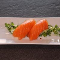 Sake Sushi · Two pieces. Fresh Salmon.