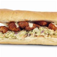Hot Buddy · Our house made breaded, boneless chicken strips tossed in hot seasoning with ranch slaw, pic...