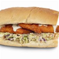 Buffalo Buddy · Our house made breaded, boneless chicken strips coated in Buffalo sauce, served on a roll wi...