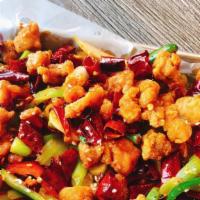 Stir-Fried Chili Chicken 香辣鸡丁 · Popular item.