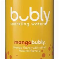 Bubly Mango · 12oz can. bubly is an unsweetened sparkling water that playfully instigates fun and positivi...