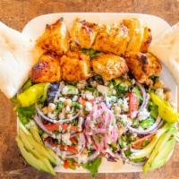 Mediterranean Chicken Salad · Lettuce Medley, Chickpeas, Avocado, Feta
Cheese, Kalamata Olives, Bell Peppers,
Pepperoncini...