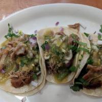 Soft El Tarasco Taco · Carnitas, asada or chicken with onions, cilantro, and green Chile.