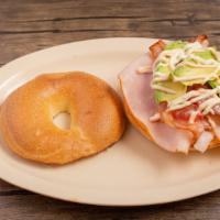 Turkey Avocado (Hot) · Thinly sliced oven roasted turkey breast served with crispy bacon and fresh avocado slices, ...