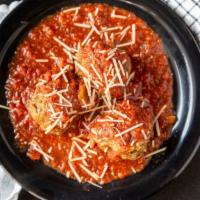 Cup Of Meatballs · 3 House rolled meatballs with red sauce and parmesan cheese