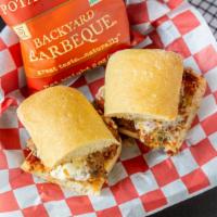 Meatball Sandwich · House rolled meatballs, red sauce and topped with mozzarella cheese.