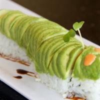 Caterpillar Roll · In - freshwater eel, crabmeat, cucumber.   Out - avocado.   Eel sauce.