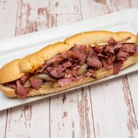 Hot Pastrami · Shaved juicy beef pastrami, grilled with onions, and provolone cheese.