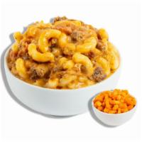 The Cheeseburger · Our classic cheddar cheese blend loaded with ground beef, sauteed onions, and sharp cheddar ...