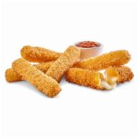 Mozzarella Sticks · Deep fried cheese sticks. Crispy on the outside, gooey on the inside.