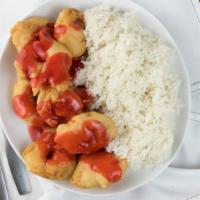 Sweet & Sour Shrimp · Served with your choice of white or brown rice.