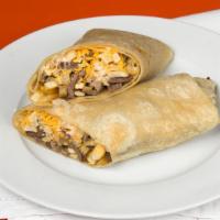 California Burrito · Grilled steak with potatoes, sour cream and cheese.

*Can substitute fries for potatoes. Ple...