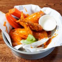 Buffalo Hot Wings* · Our original crispy buffalo, Jumbo Chicken Wings with your choice of creamy ranch or blue ch...